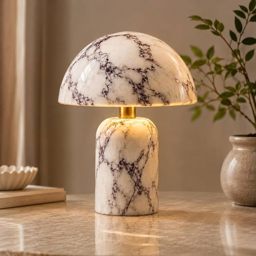 Morlok Calacatta Viola Marble Table Lamp, Cordless Rechargeable LED Bedside Lamp, 3-Level Touch D... | Amazon (US)