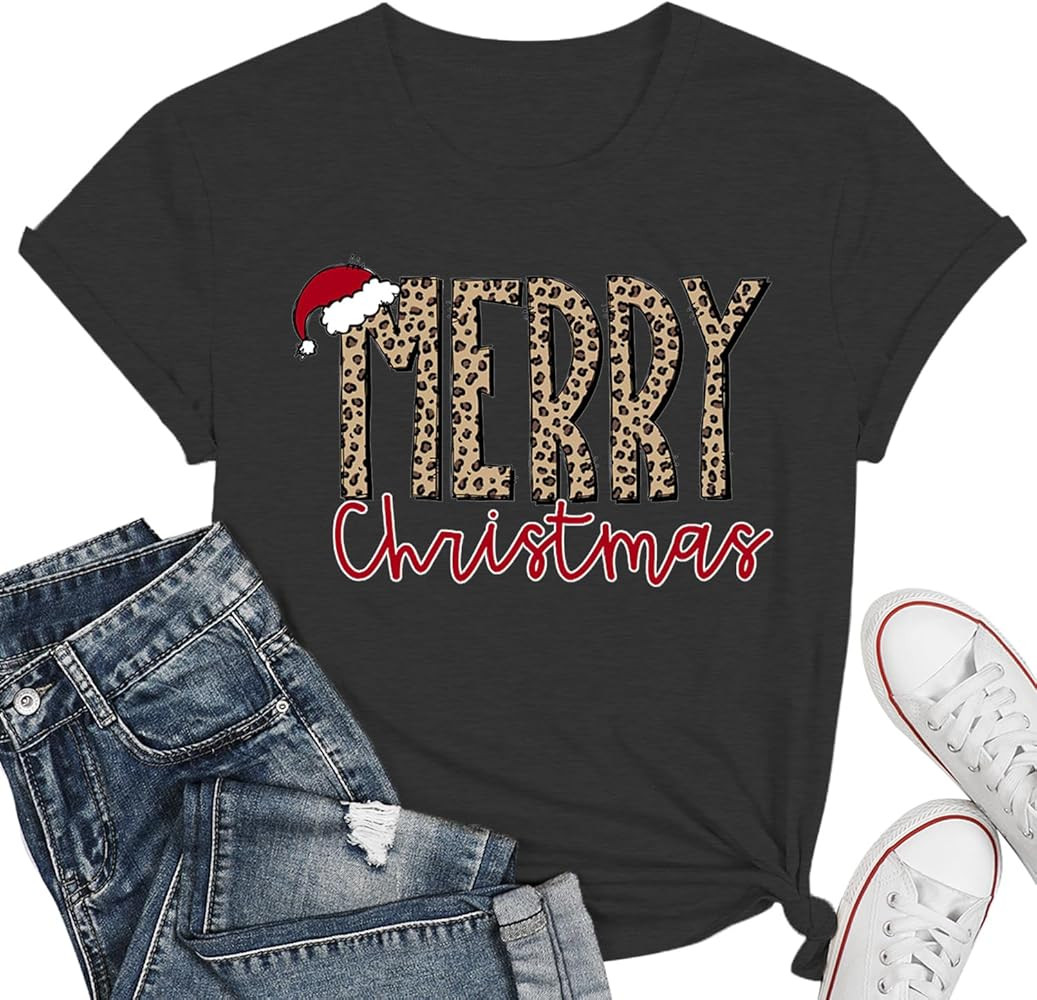 Merry Teacher Bright Students Christmas Shirts Funny Xmas Tshirt Teachers Gift Tee Tops | Amazon (US)