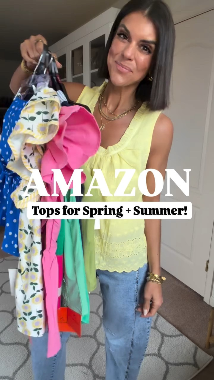 Amazon tops for spring! I’m 5’5 and in size small in all. Size xs in jeans 

#LTKSeasonal