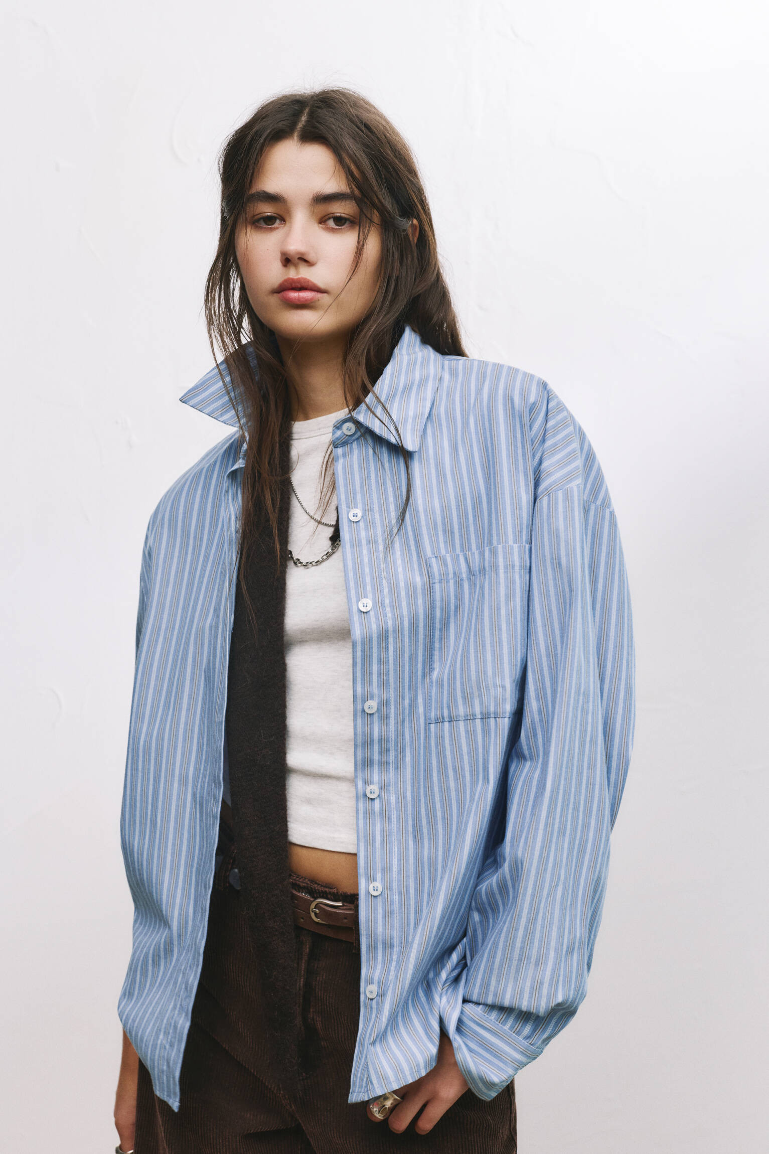 Striped shirt with front pocket - pull&bear | PULL and BEAR UK
