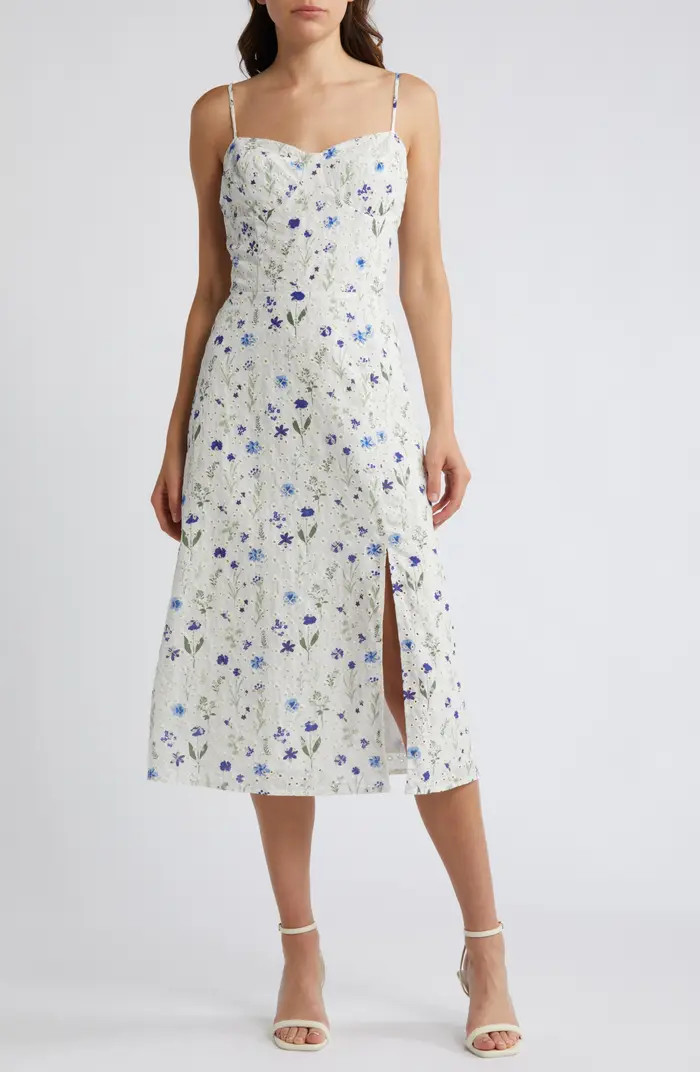 Chelsea28 Eyelet Embroidered Midi Dress | Nordstrom | Nordstrom