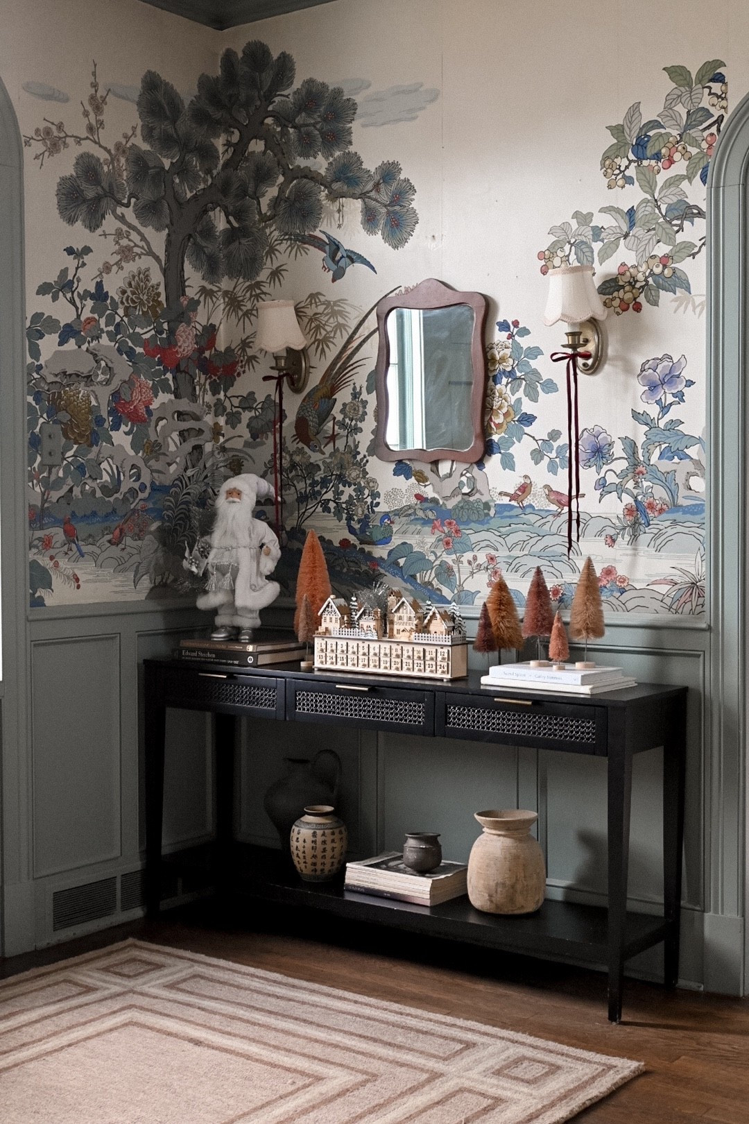 A quietly festive corner of the foyer 

#LTKHome #LTKSeasonal #LTKHoliday