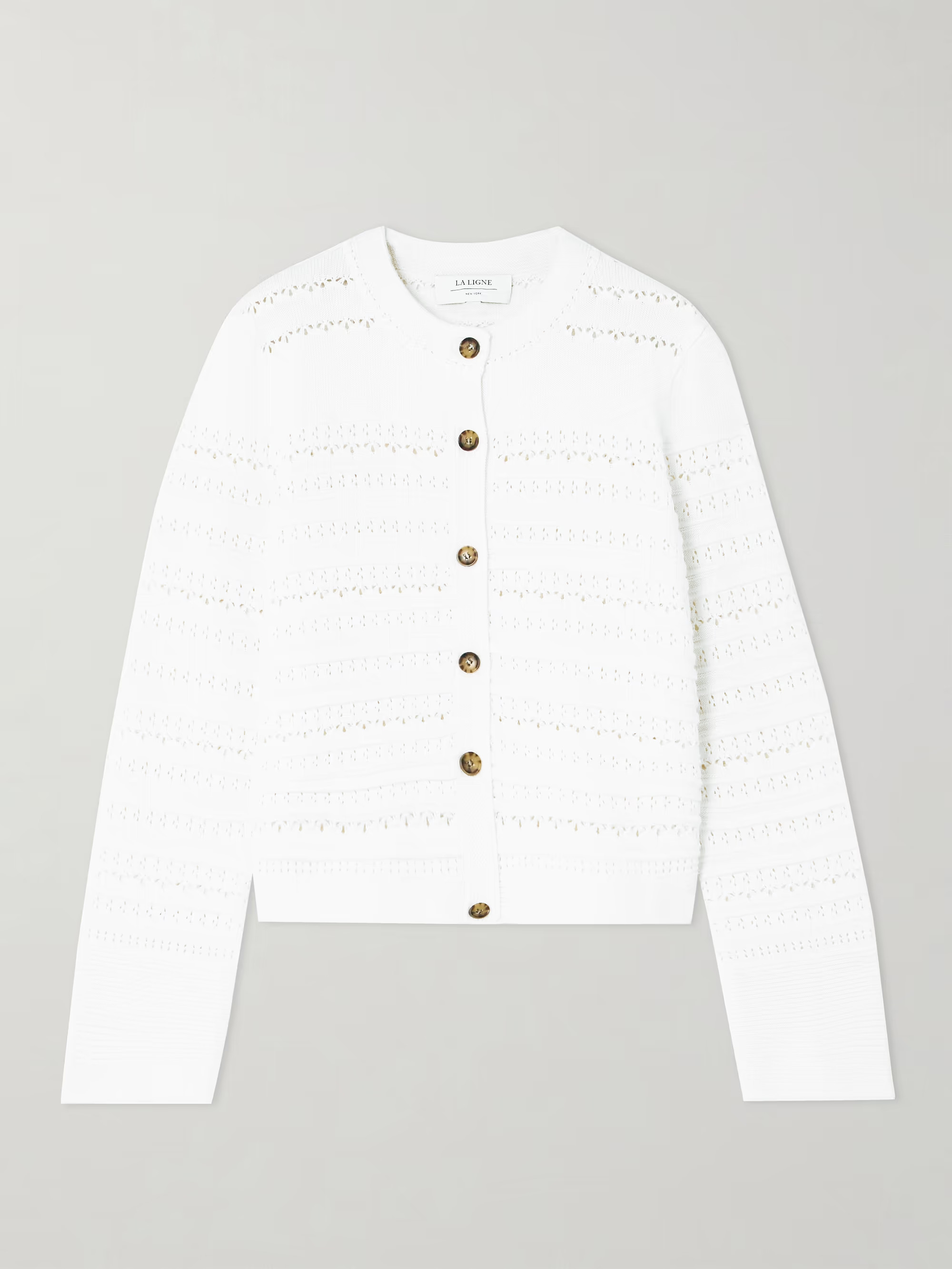 LA LIGNECatroux pointelle-knit cotton-blend cardigan | NET-A-PORTER (US)