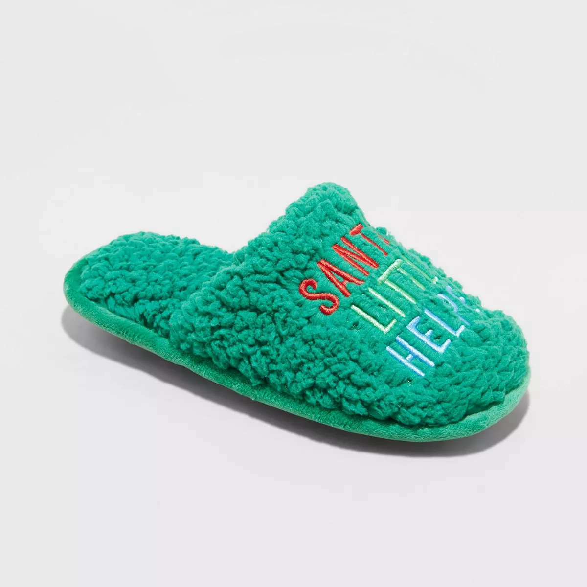 Kids' Holiday Santa's Little Helper Scuff Slippers - Wondershop™ Green | Target