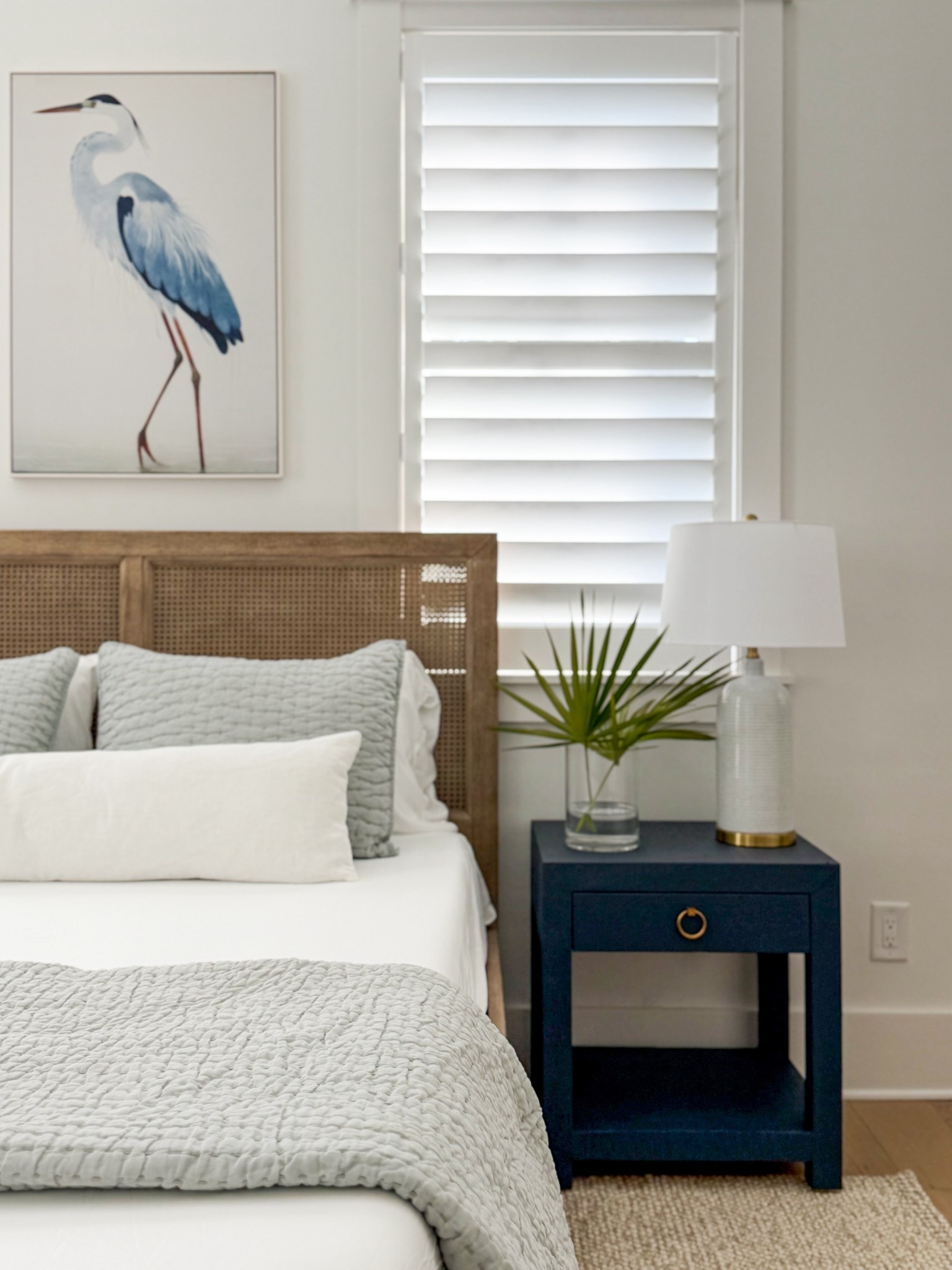 A quick guest bedroom refresh to prep for spring! This coastal bedroom mixes a wood and cane bed, neutral rug, navy blue nightstands, rope chandelier and our favorite Quince bedding! #ltkhome #ltkseasonal #ltksalealert

#LTKSeasonal #LTKHome #LTKSaleAlert