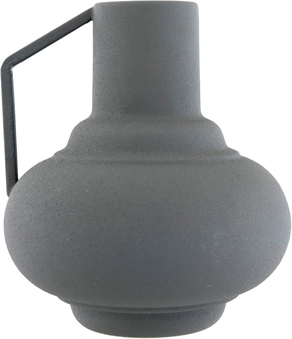 Bloomingville 6" H Textured Metal Handle Vase, Sage | Amazon (US)