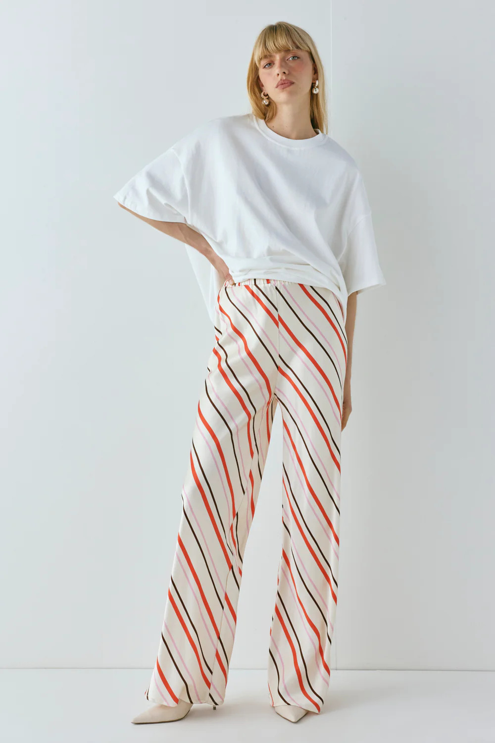 Remi Satin Pants Stripe | VRG Grl