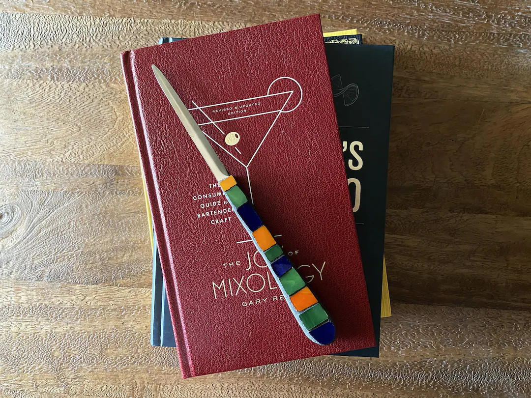 Stained Glass Mosaic Letter Opener, Orange Green Navy, Desk Accessory, Handmade, Letter Knife, Le... | Etsy (US)