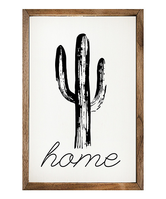 Cactus 'Home' Wood Wall Sign | zulily