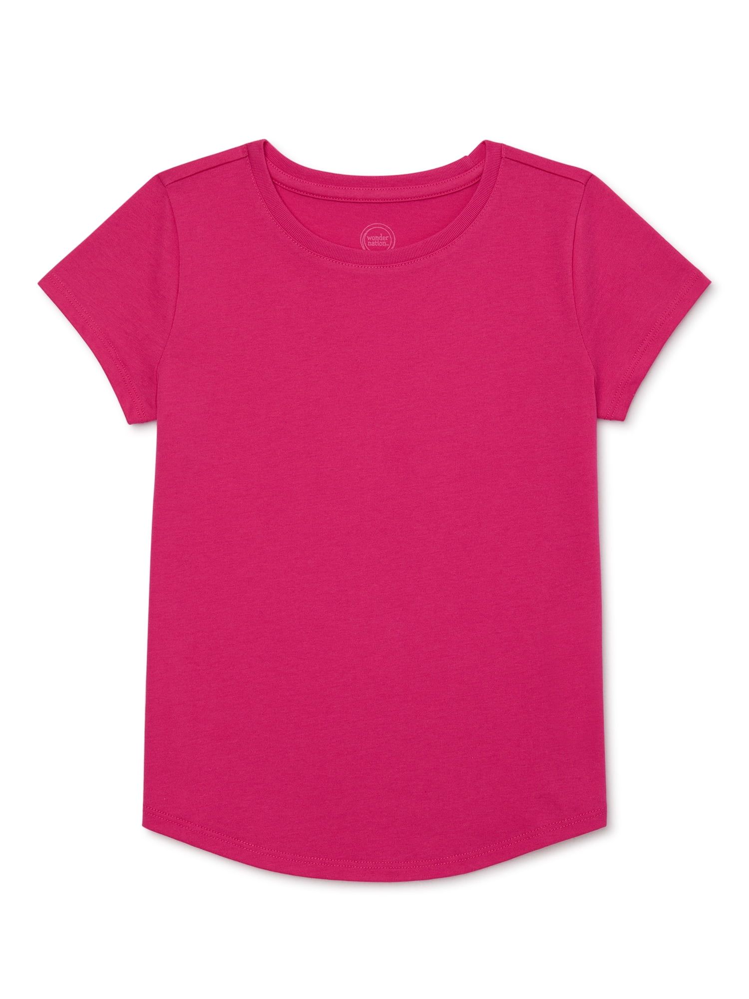 Wonder Nation Girls Kid Tough T-Shirt with Short Sleeves, Sizes 4-18 & Plus | Walmart (US)
