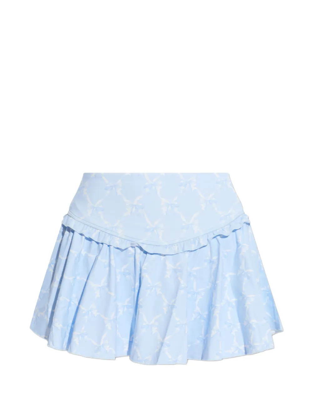 LoveShackFancy ruffled bow skirt - Blue | Farfetch Global