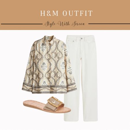 H&M outfit, work outfit, white denim, white jeans, summer outfit, sandals, beach outfit 

#LTKWorkwear #LTKSeasonal #LTKStyleTip