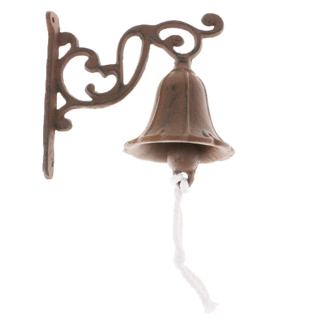 TISHITA Outdoor Dinner Bells Vintage Iron Bracket Mounts Bell indoor and outdoor Wall Mounted Door Bells , as described+as described, B B - Walmart.com | Walmart (US)