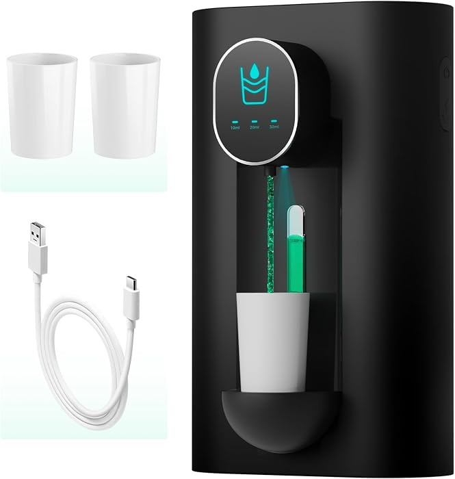 Automatic Mouthwash Dispenser 18.26 oz Touchless Mouthwash Dispenser for Bathroom 2 Magnetic Cup ... | Amazon (US)