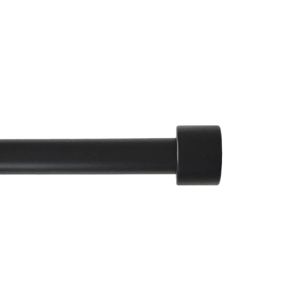 Mainstays 3/4" Matte Black End Cap Adjustable Single Curtain Rod Set, 30-84" | Walmart (US)