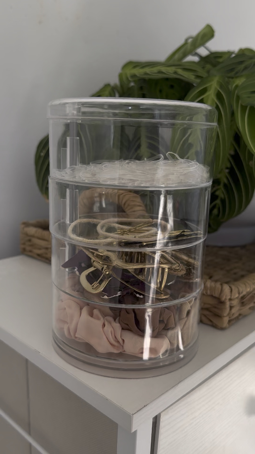 4 Tier Hair Accessory Holder 🤍 I finally found the best way to organize my hair ties and pins. #organizing 

#LTKHome #LTKWatchNow #LTKBeauty