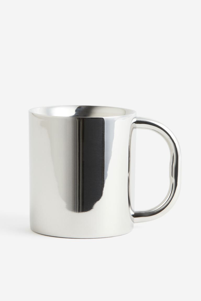 Metal mug - Silver-coloured - Home All | H&M GB | H&M (UK, MY, IN, SG, PH, TW, HK)