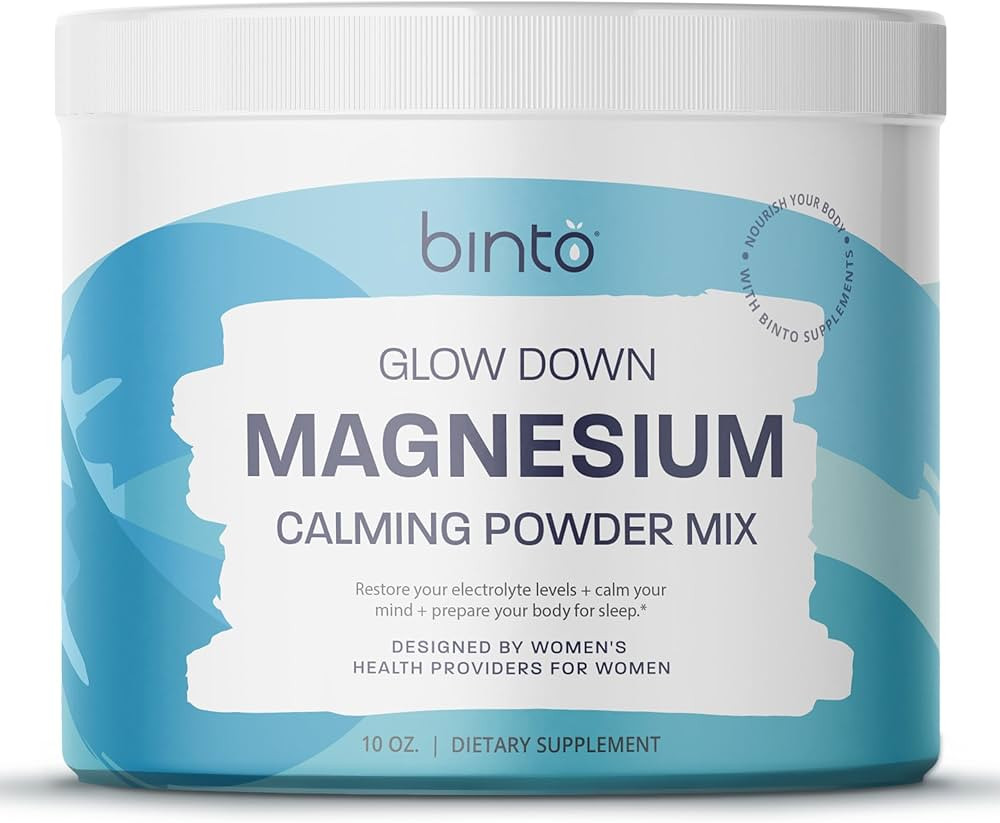 Binto Glow Down - Sleep Better & De-Stress with Our Berry Vanilla Magnesium Drink Mix, Made in US... | Amazon (US)