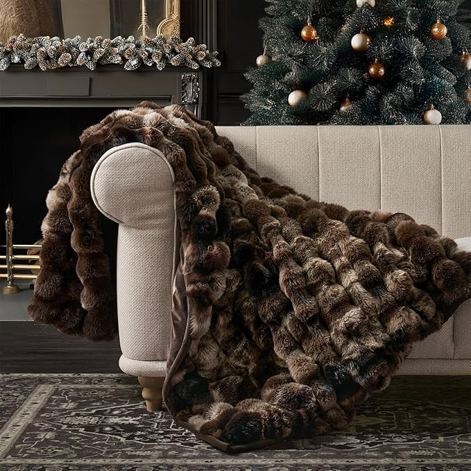 EverGrace Ultra Soft Luxury Fluffy Faux Rabbit Fur Throw Blanket, Thick Warm Bubble Throw for Bed... | Amazon (US)