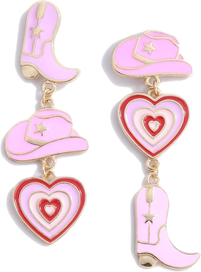 Cowboy Cowgirl Boot Hat Earrings Cute Girls Earrings Western Gifts Women Dangle Drop Enamel Earri... | Amazon (US)