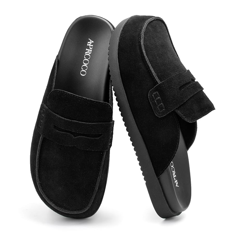 Womens Suede Clogs Non-Slip Platform Mules & Clogs for Women Comfort Slippers with Arch Support | Amazon (US)