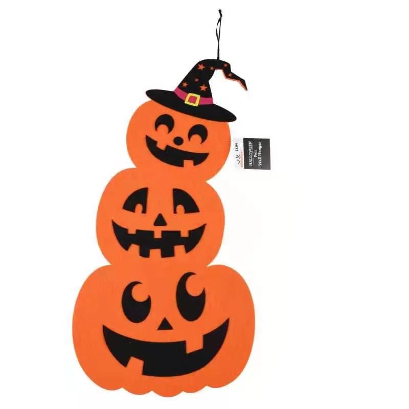 Way to Celebrate Halloween Three Stacked Pumpkins Felt Wall Hanging Décor, 21 inches - Walmart.c... | Walmart (US)
