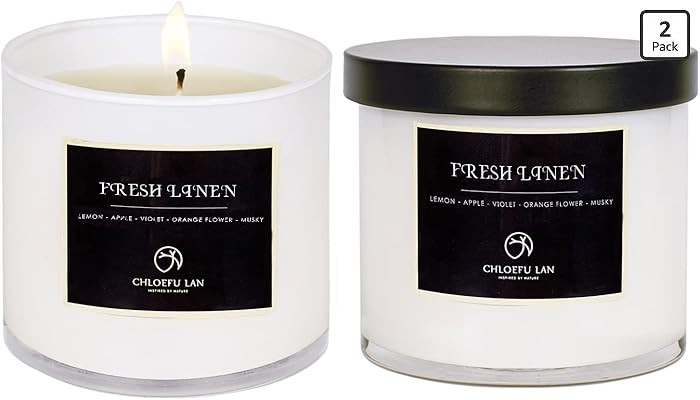Fresh Linen Candles Laundry Candles Non-Toxic Air Freshening Scented Candle Decorative Pet Odor E... | Amazon (US)