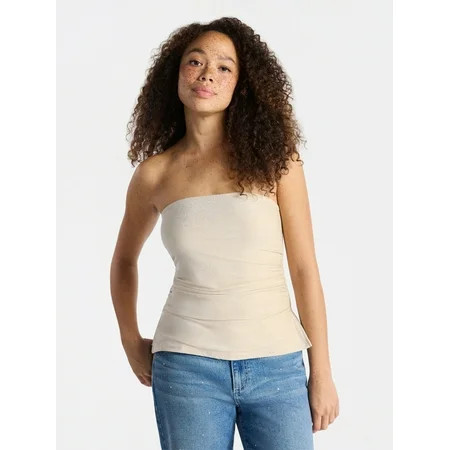 No Boundaries Metallic Tube Top, Women’s | Walmart (US)