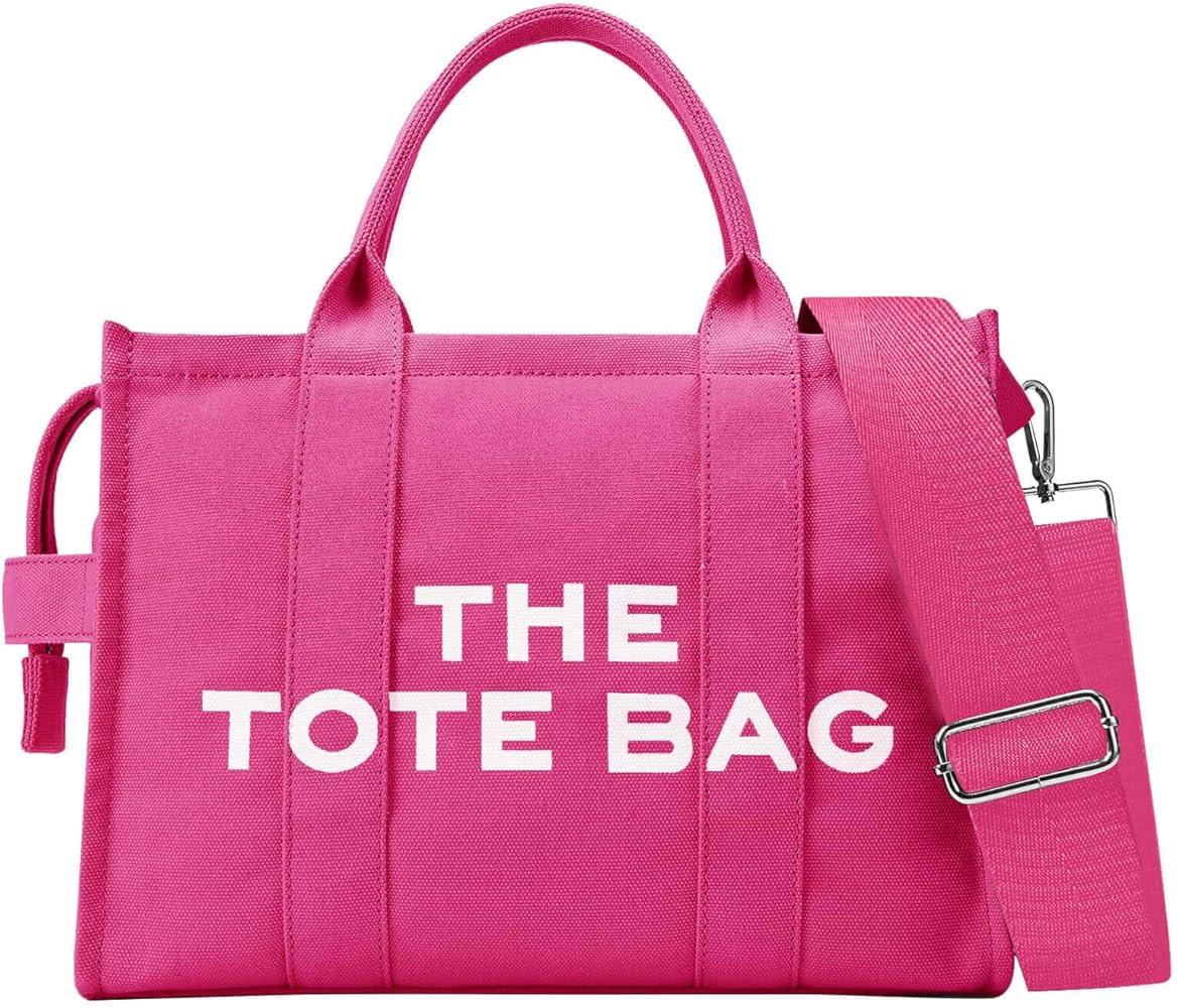 The Medium/Large Tote Bag for Women, Canvas Crossbody Purse Handbag Bags with Zipper for Work, Sc... | Amazon (US)