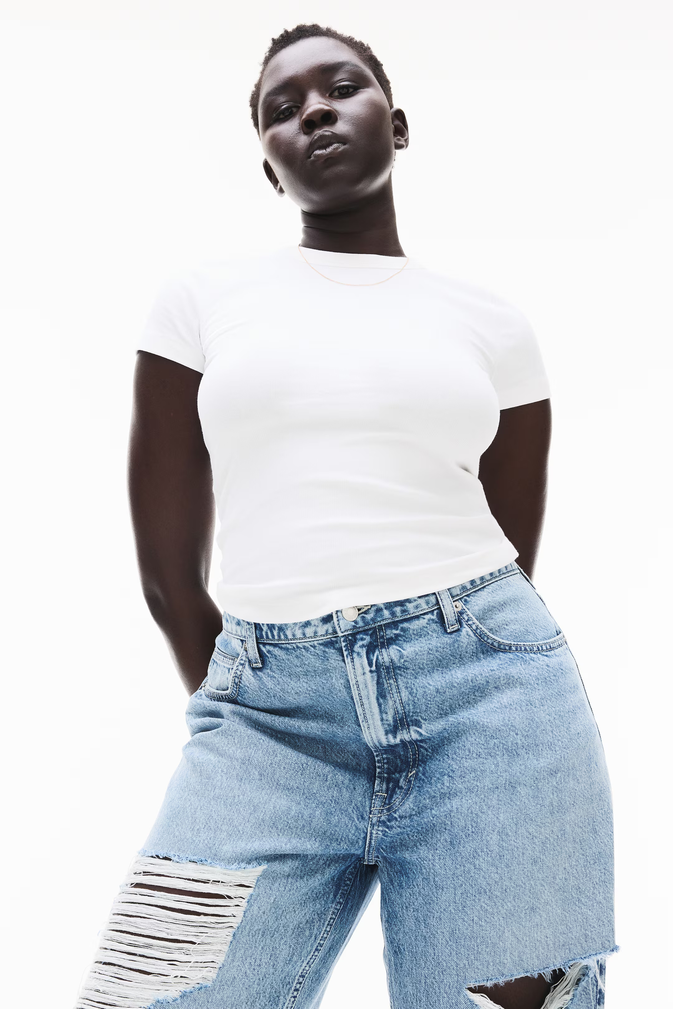 T-shirt côtelé en modal mélangé | H&M (FR, IT, ES, PT, BE)