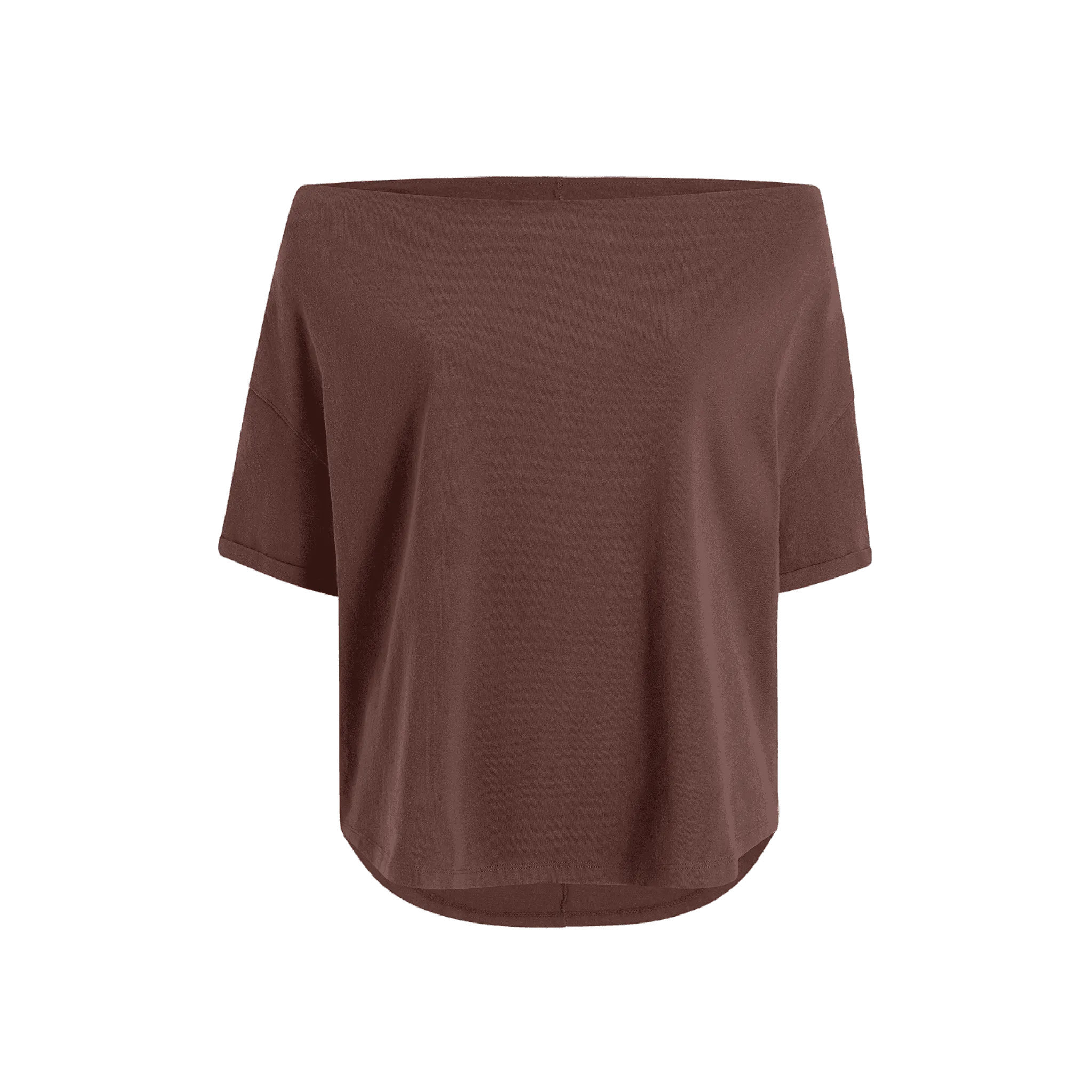 Women's Off The Shoulder T-Shirt | Coffee - nuuds | nuuds