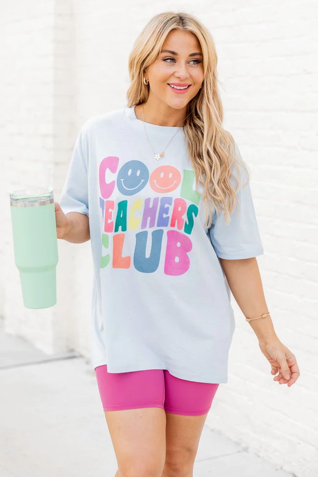 Cool Teachers Club Ice Blue Graphic Tee | Pink Lily
