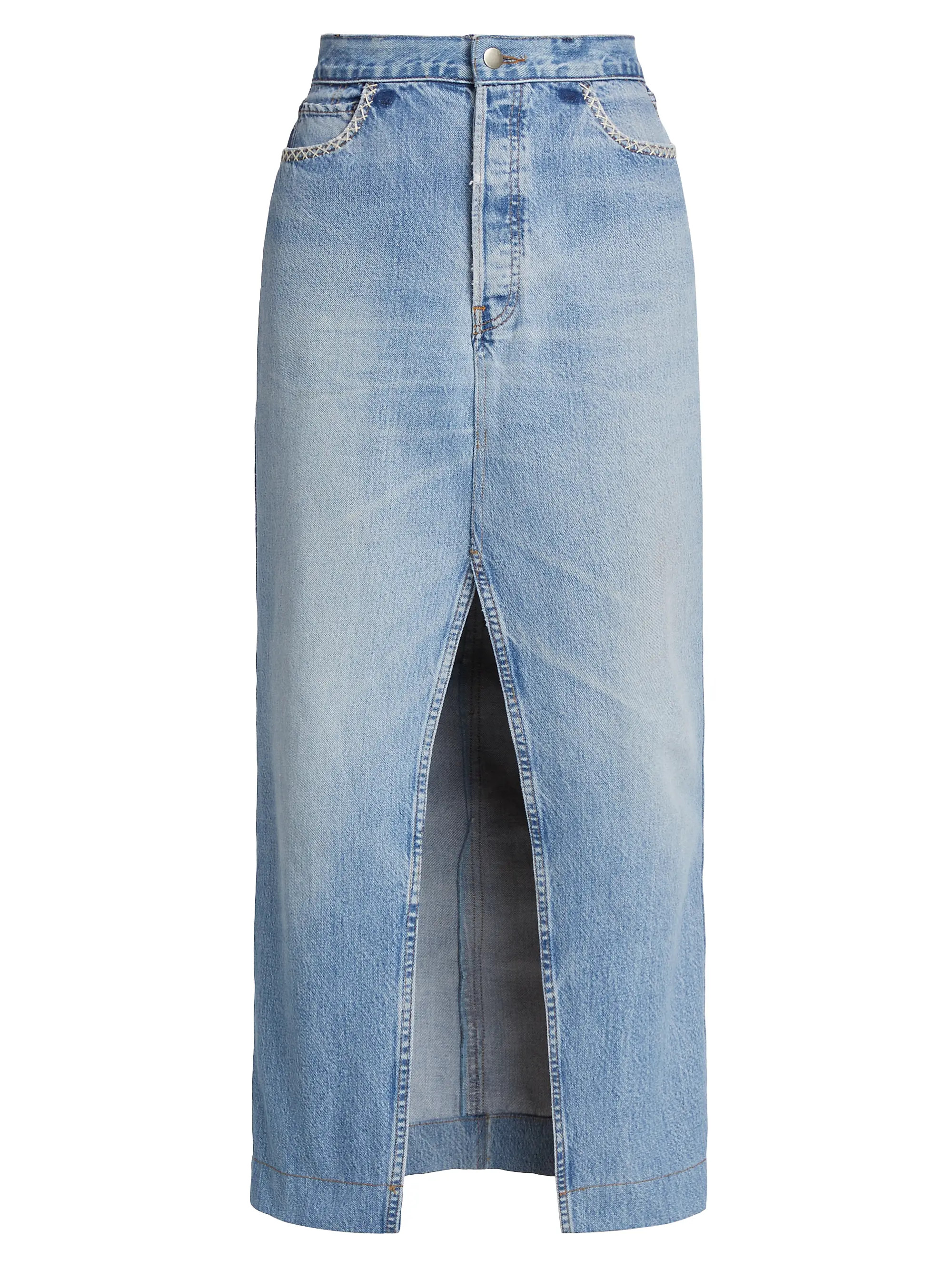 Marion Mended Maxi Denim Skirt | Saks Fifth Avenue