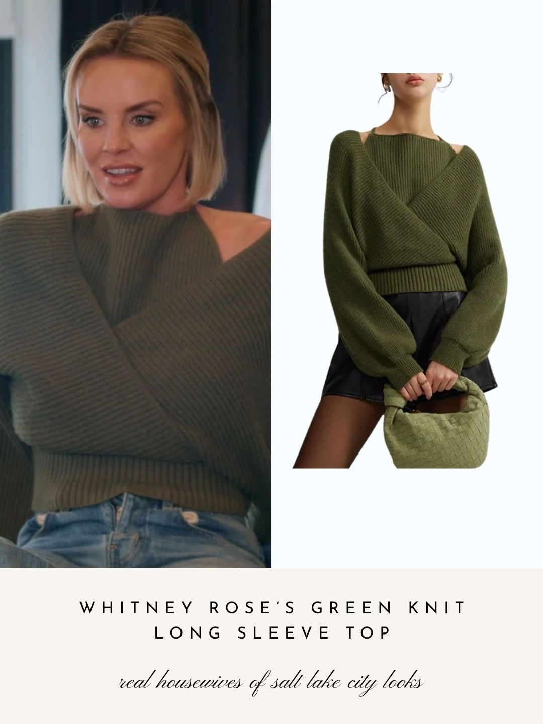 Whitney Rose’s Green Knit Long Sleeve Top