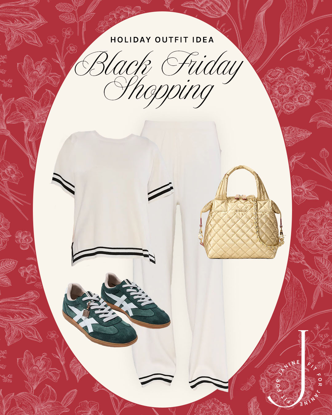 Black Friday is right around the corner! Whether you plan to shop via your computer, or you are headed out to get in the spirit of the Holiday season, here is a comfy, chic look that will become one of your go-to's! P.S. These items would make for great gifts too! 

Fit4Janine, Avara, MZ Wallace, Athleisure, Sneakers, Handbag 

 #LTKGiftGuide #LTKSeasonal #LTKStyleTip