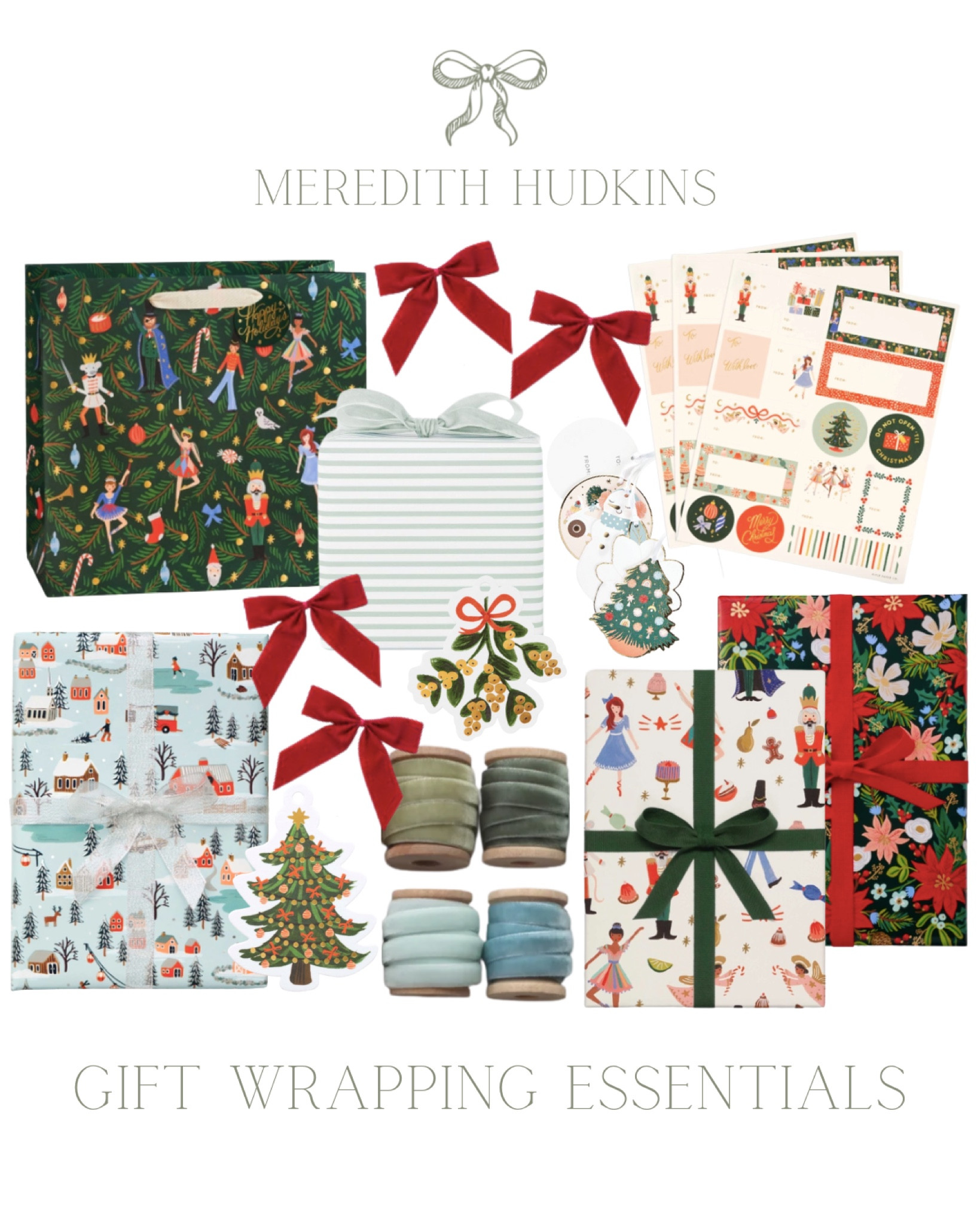 Christmas essentials, holiday essentials, preppy, closet, timeless, wrapping paper, gift wrap, velvet ribbon, target, rifle paper company, gift tags, Etsy, Christmas tree, nutcracker, floral, velvet bow

#LTKSeasonal #LTKunder50 #LTKHoliday
