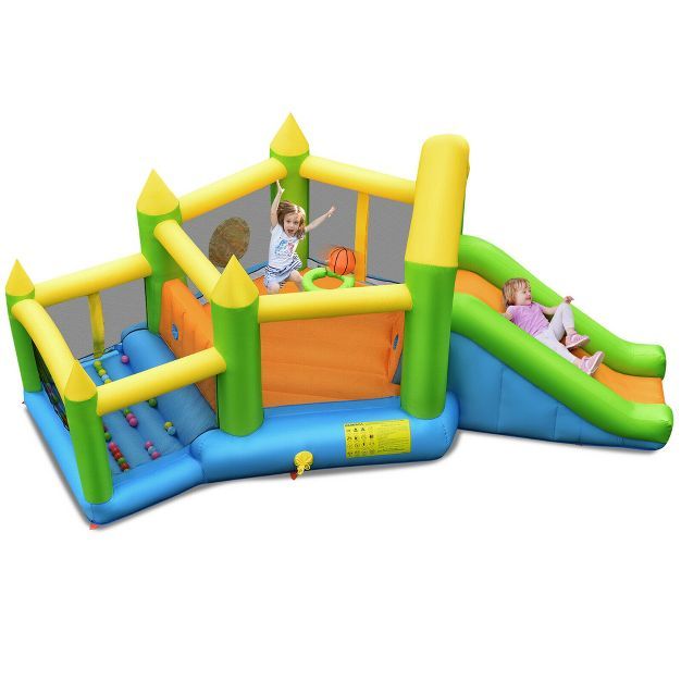 Costway Inflatable Slide Bouncer Ball Pit Basketball Dart Game Without Blower | Target