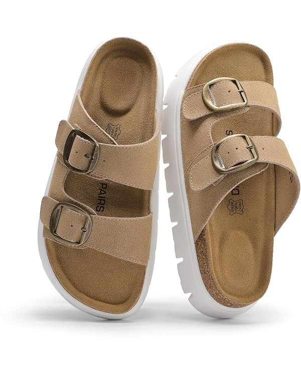 DREAM PAIRS Women's Platform Sandals Wedge Chunky Heel Slip-on Comfort Slides with Arch Support C... | Amazon (US)