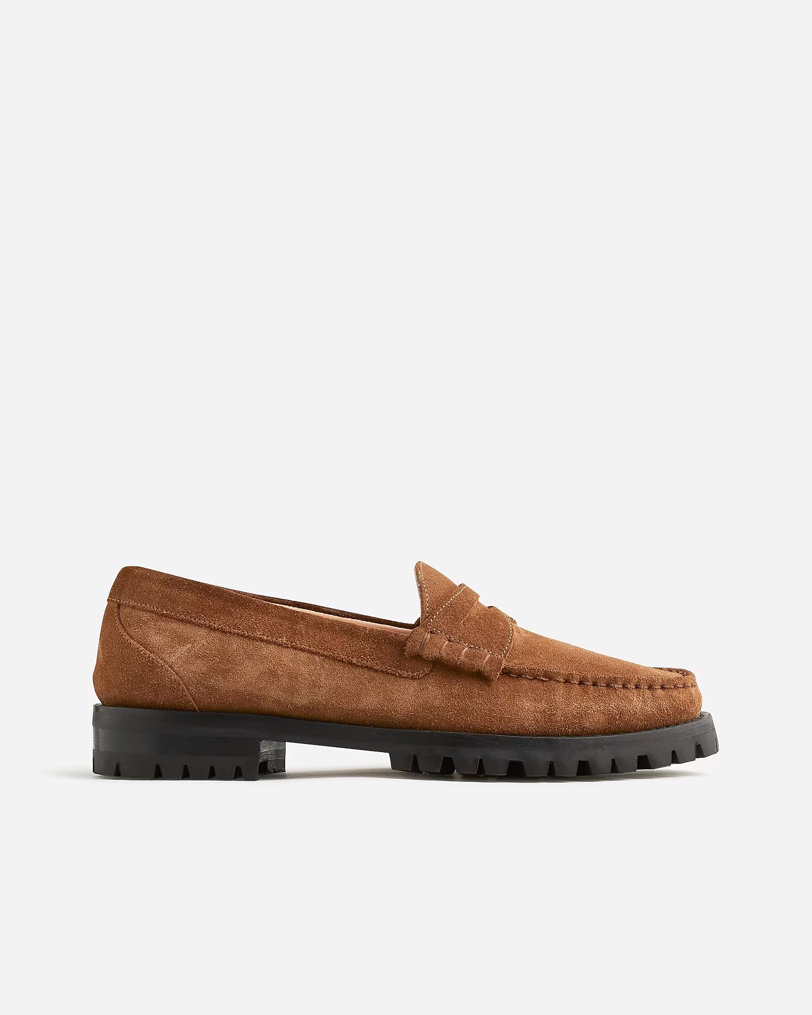 Winona lug-sole penny loafers in suede | J.Crew US