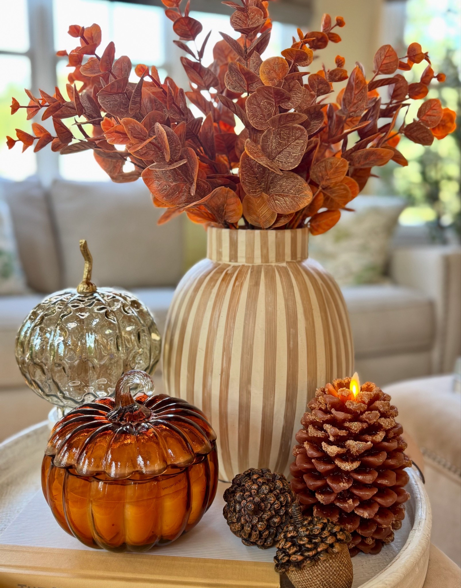 Cozy autumn vibes 🍂✨ A mix of glowing pumpkins, pinecone candles, and golden foliage to welcome the season into our home.

#FallDecor #CozyVibes #PumpkinSeason #AutumnAesthetic #HomeStyling #TabletopDecor #SeasonalTouches #FallVibes #DecorInspo #AutumnMagic #PumpkinDecor #CozyCorners #FallDetails #HomeDecorIdeas #RusticElegance

#LTKStyleTip #LTKHome #LTKSeasonal
