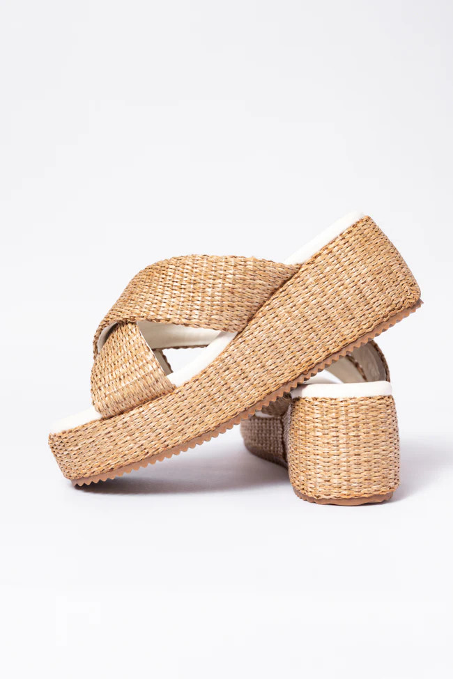 Clementine Camel Cross Platform Sandals | Pink Lily