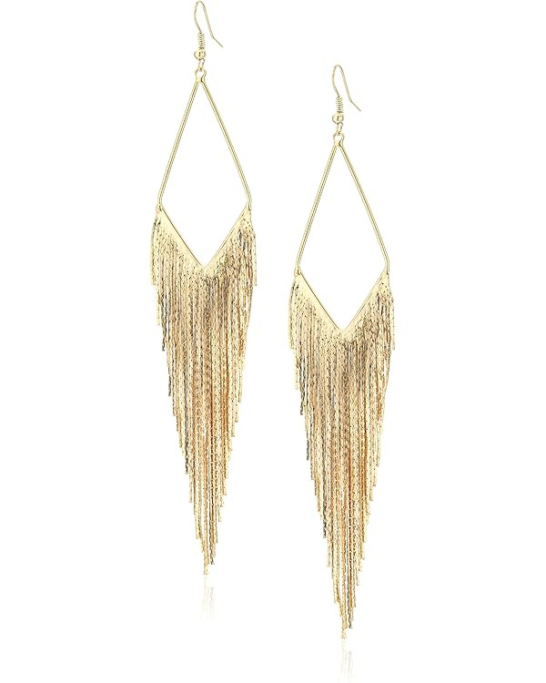 GUESS Basic Fringe Linear Drop Earrings | Amazon (US)