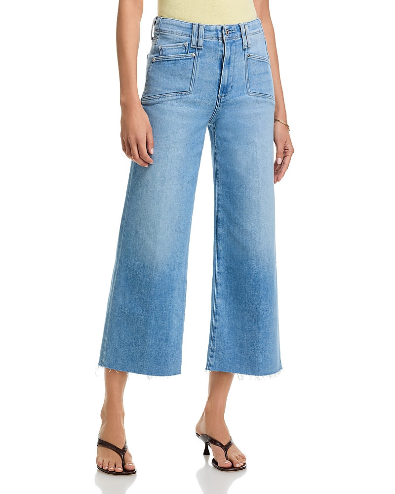 Paige Anessa High Rise Raw Hem Wide Leg Jeans in Vail | Bloomingdale's (US)
