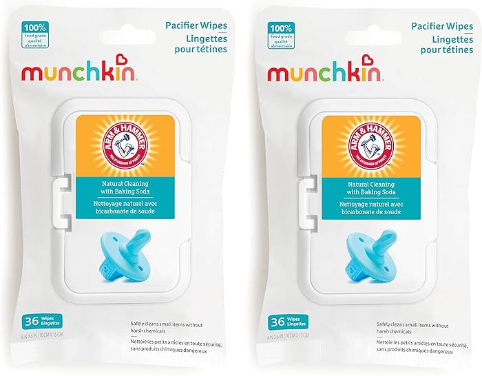 Munchkin Arm & Hammer Pacifier Wipes Safely Cleans for Baby and Toddler
        Breast Pump Parts... | Amazon (US)