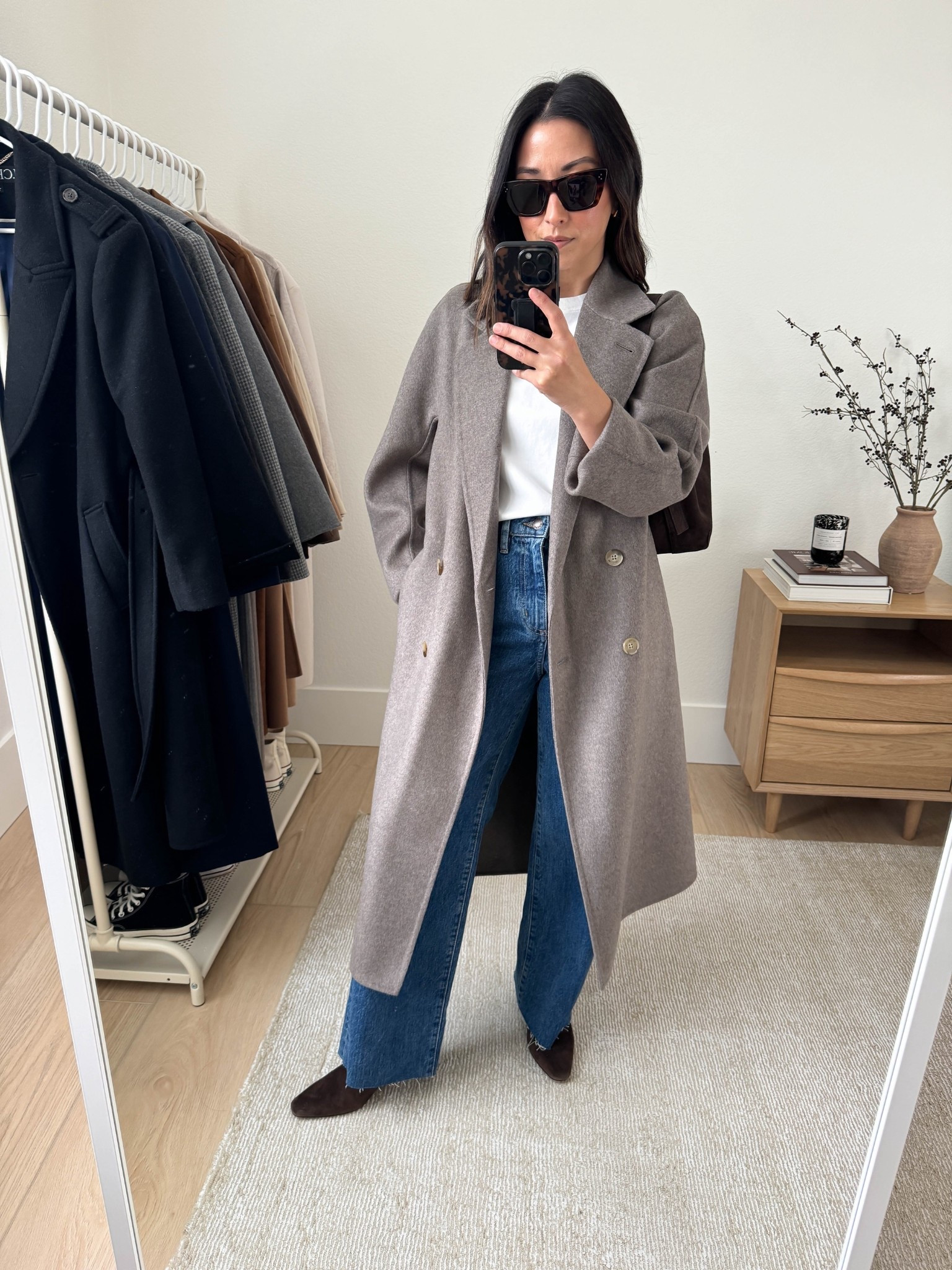 Aritzia Remy jeans styled multiple ways. Size up, they run small. These are extremely elongating and flattering. I’m between a straight and wide-leg and a true high rise.

Aritzia Slouch Double Faced Coat xs. Runs roomy so great for layering
Aritzia tee medium
Aritzia Remy high rise jeans 26 (sized up), cut hems
Madewell Dime booties 5.5
Madewell small shoulder bag
Celine sunglasses

Fall outfits, fall style, petite style 

#LTKFindsUnder100 #LTKPetite #LTKSeasonal