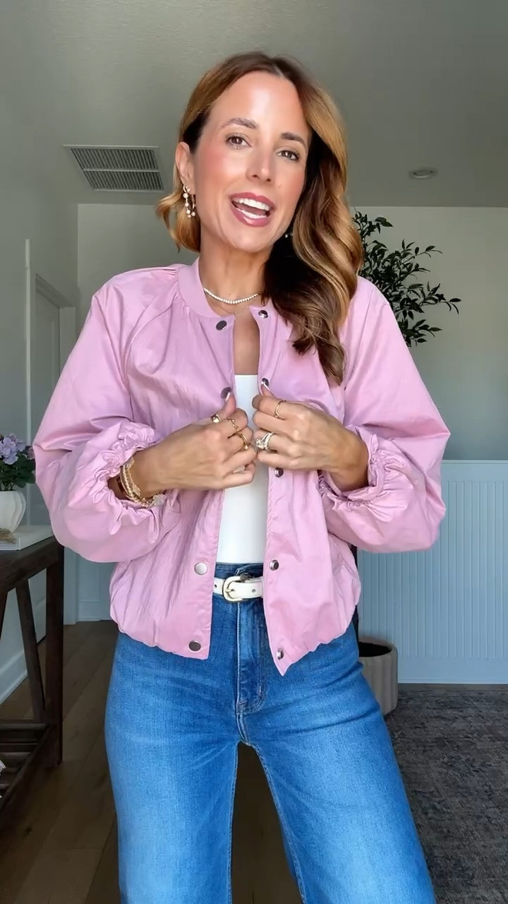 New target arrivals I am loving for spring and summer. I love this lightweight bomber style jacket! Wearing XS. Spring outfit. Spring style. Elevated casual. Sz 23 in jeans and XS in belt. 


#LTKWorkwear #LTKSeasonal #LTKootd