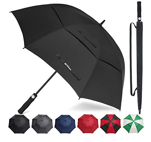 ACEIken Golf Umbrella Windproof Large 62 Inch, Double Canopy Vented, Automatic Open, Extra Large Oversized,Sun Protection Ultra Rain & Wind Resistant Stick Umbrellas (Black) | Amazon (US)