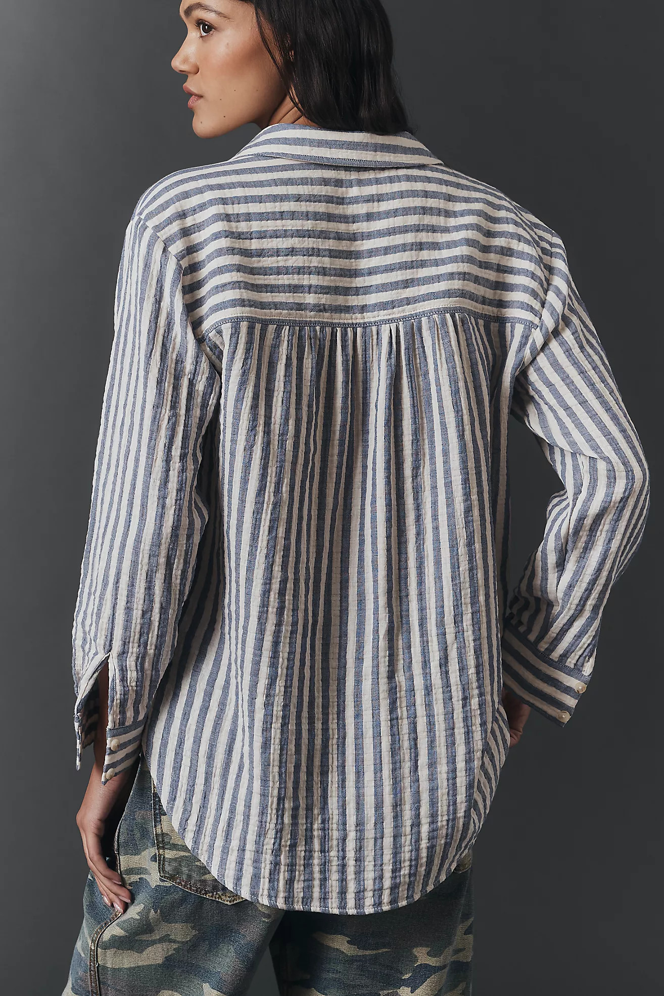 The Hadley Relaxed Buttondown Shirt by Pilcro​: Striped Edition | Anthropologie (US)