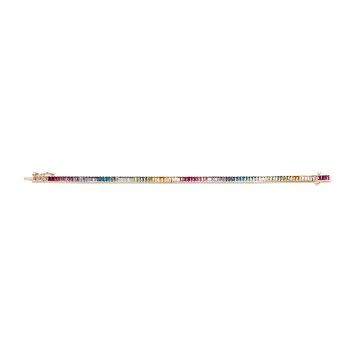 Ombré Rainbow Baguette Tennis Bracelet | AUrate New York