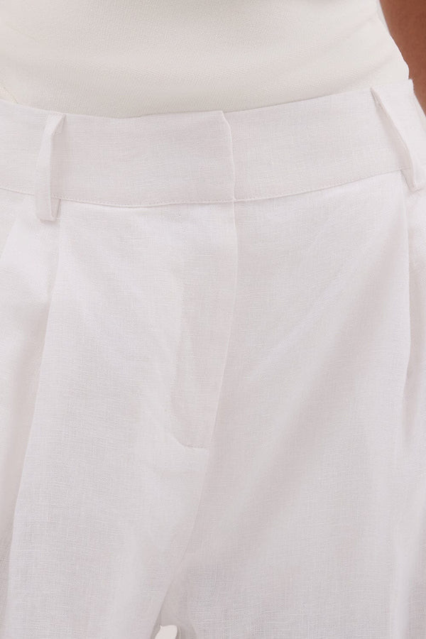 FRAN WHITE LINEN PANT | DISSH